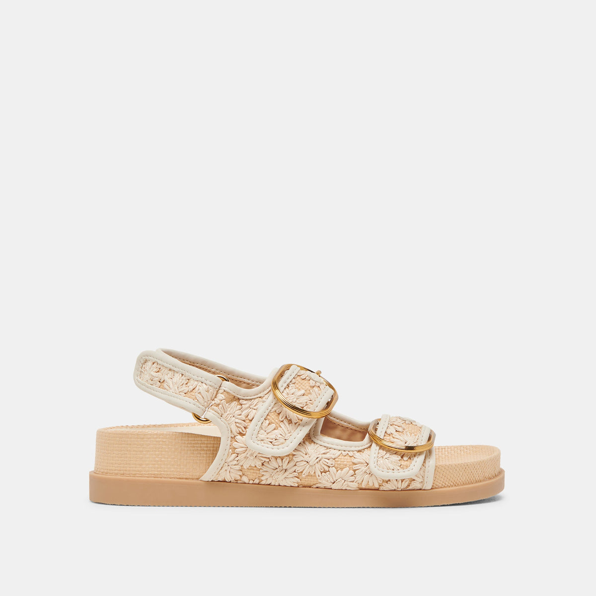 STARLA SANDALS CREME FLORAL RAFFIA | Dolce Vita