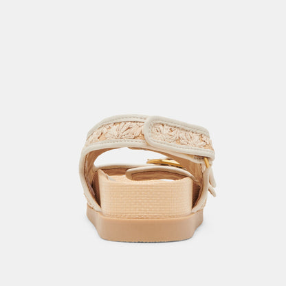 STARLA SANDALS CREME FLORAL RAFFIA | Dolce Vita