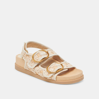 STARLA SANDALS CREME FLORAL RAFFIA | Dolce Vita