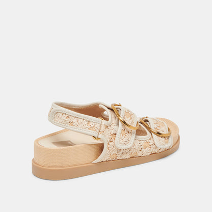 STARLA SANDALS CREME FLORAL RAFFIA | Dolce Vita