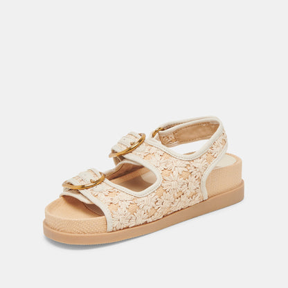 STARLA SANDALS CREME FLORAL RAFFIA | Dolce Vita