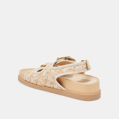 STARLA SANDALS CREME FLORAL RAFFIA | Dolce Vita