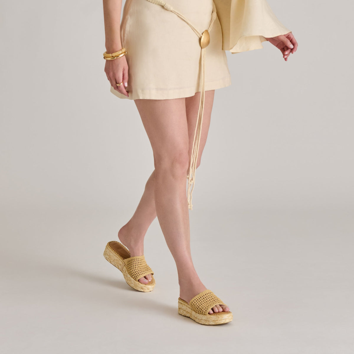 CHAVI MESH SANDALS NATURAL WOVEN RAFFIA | Dolce Vita
