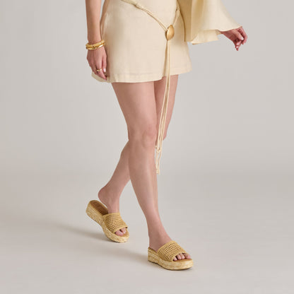 CHAVI MESH SANDALS NATURAL WOVEN RAFFIA | Dolce Vita