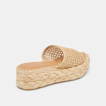 CHAVI MESH SANDALS NATURAL WOVEN RAFFIA | Dolce Vita