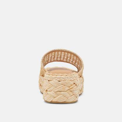 CHAVI MESH SANDALS NATURAL WOVEN RAFFIA | Dolce Vita