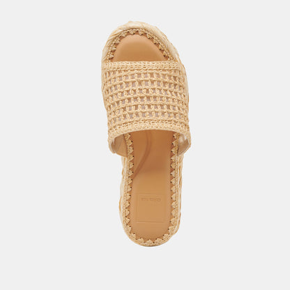 CHAVI MESH SANDALS NATURAL WOVEN RAFFIA | Dolce Vita