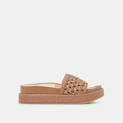 SIDONA SANDALS BROWN RAFFIA | Dolce Vita