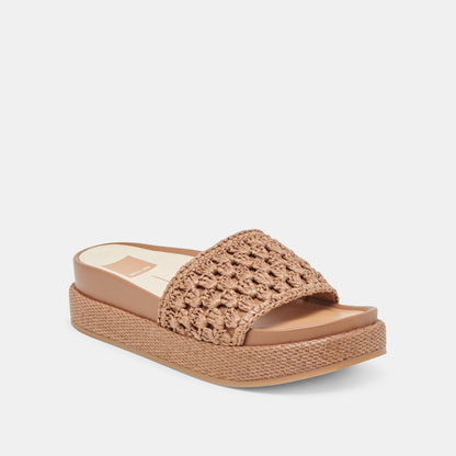 SIDONA SANDALS BROWN RAFFIA | Dolce Vita
