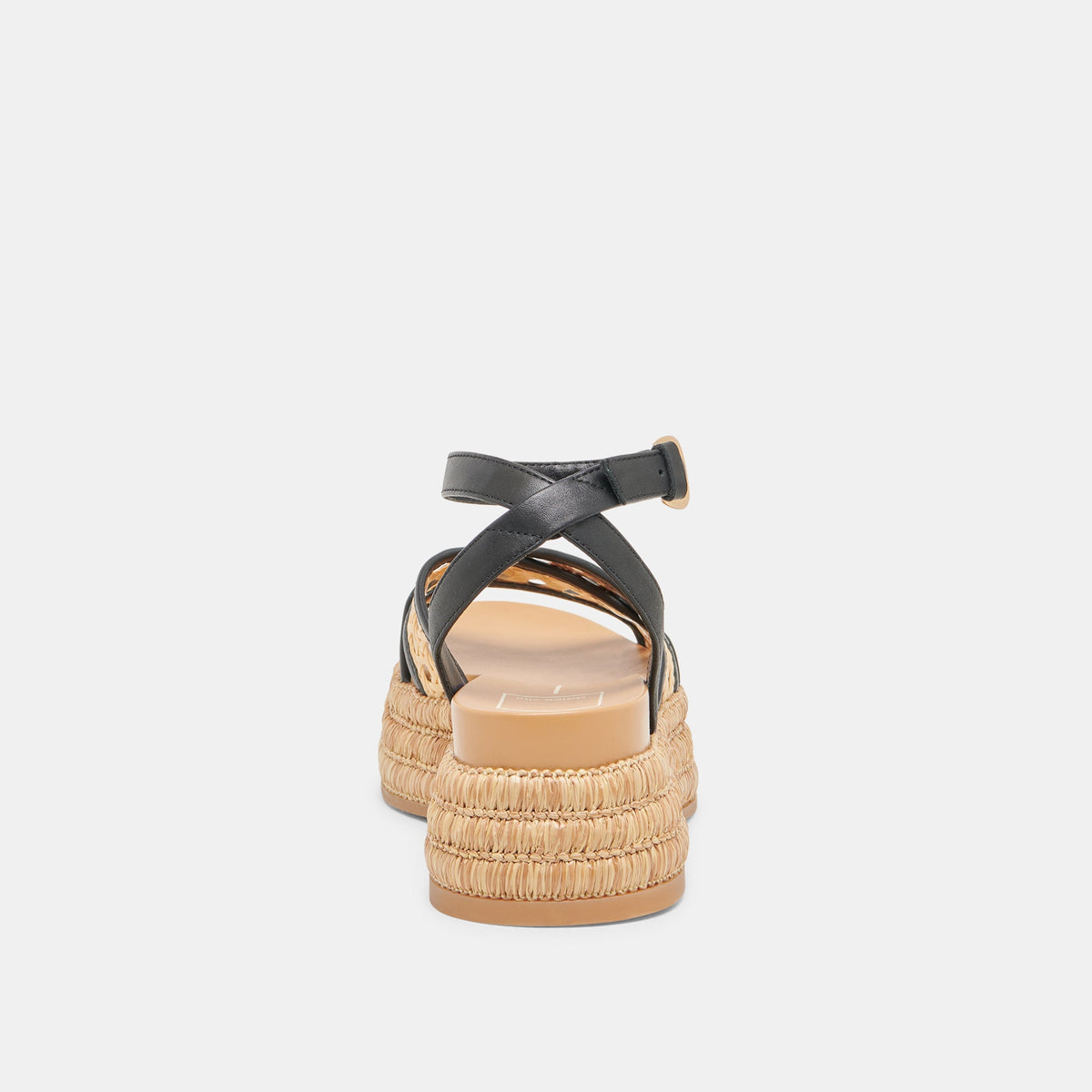 WRILEY SANDALS BLACK WOVEN RAFFIA | Dolce Vita
