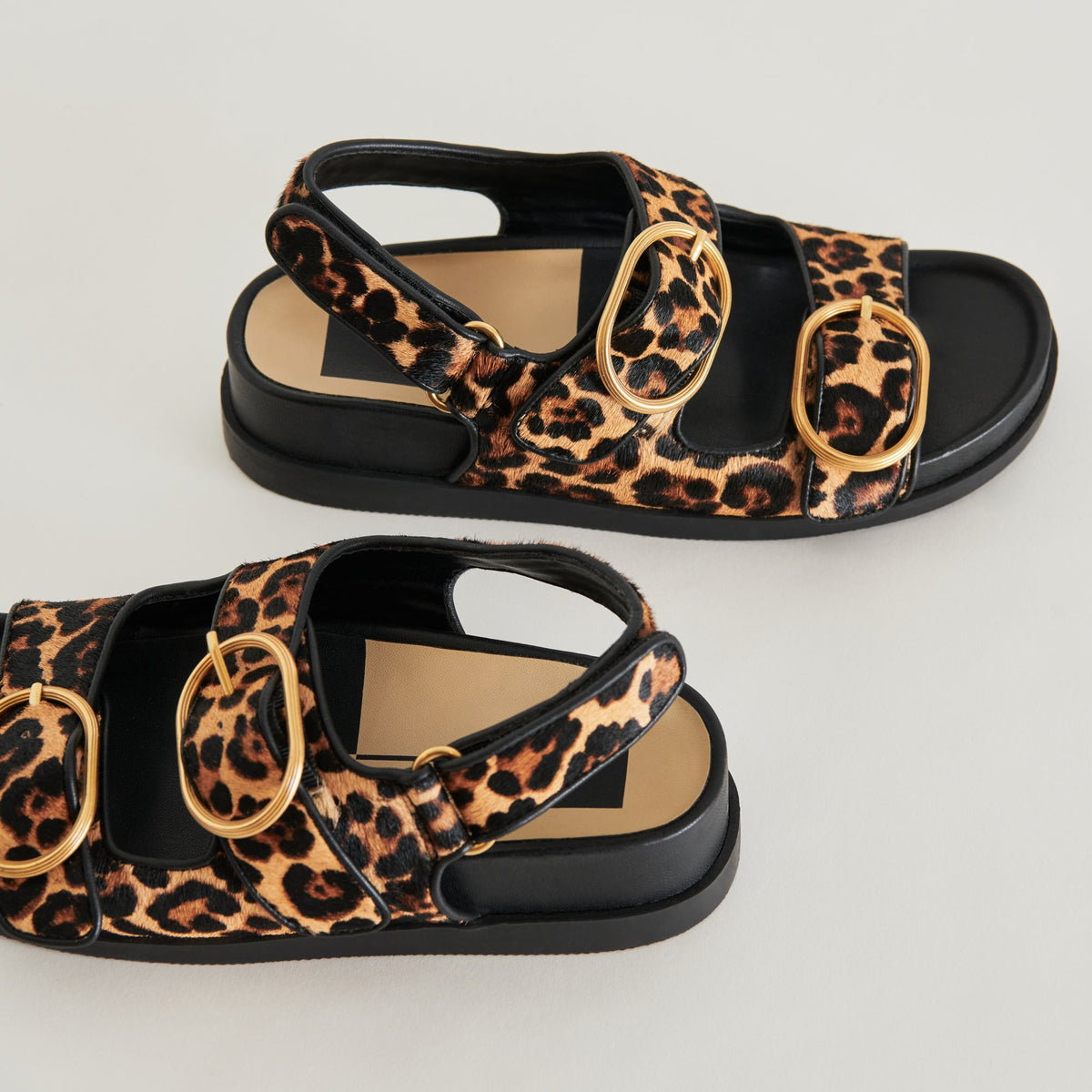 STARLA SANDALS LEOPARD BLACK CALF HAIR | Dolce Vita