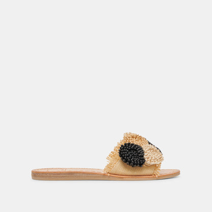 DANELA SANDALS BLACK NATURAL RAFFIA | Dolce Vita
