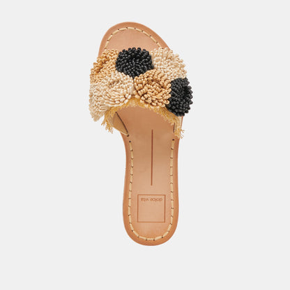 DANELA SANDALS BLACK NATURAL RAFFIA | Dolce Vita