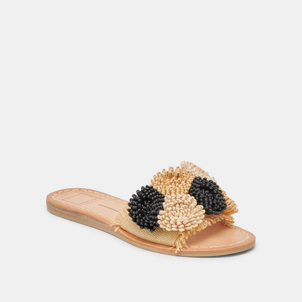 DANELA SANDALS BLACK NATURAL RAFFIA | Dolce Vita
