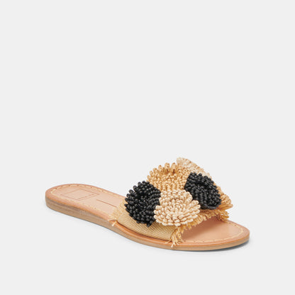 DANELA SANDALS BLACK NATURAL RAFFIA | Dolce Vita
