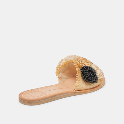 DANELA SANDALS BLACK NATURAL RAFFIA | Dolce Vita