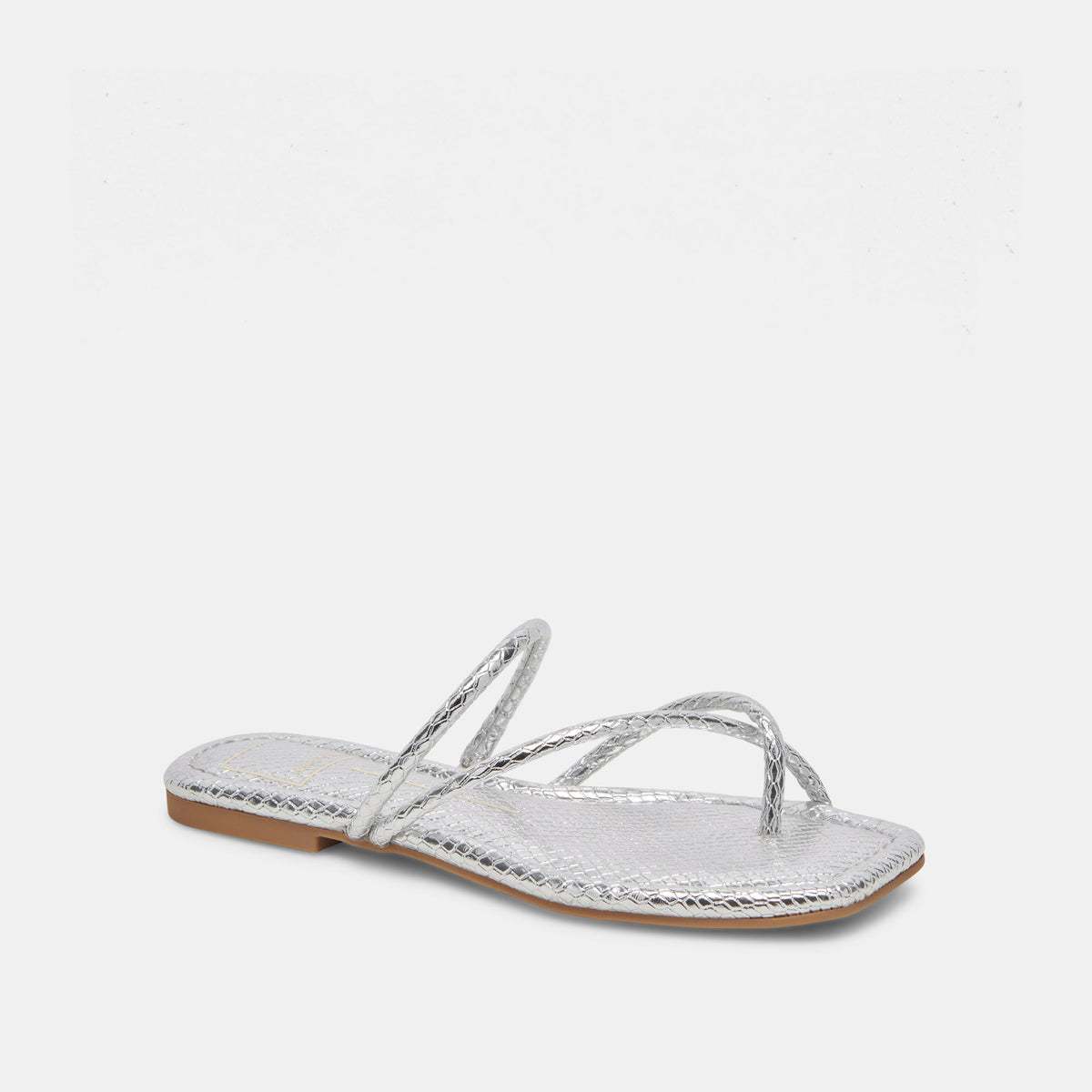LEANNA SANDALS SILVER EMBOSSED STELLA | Dolce Vita