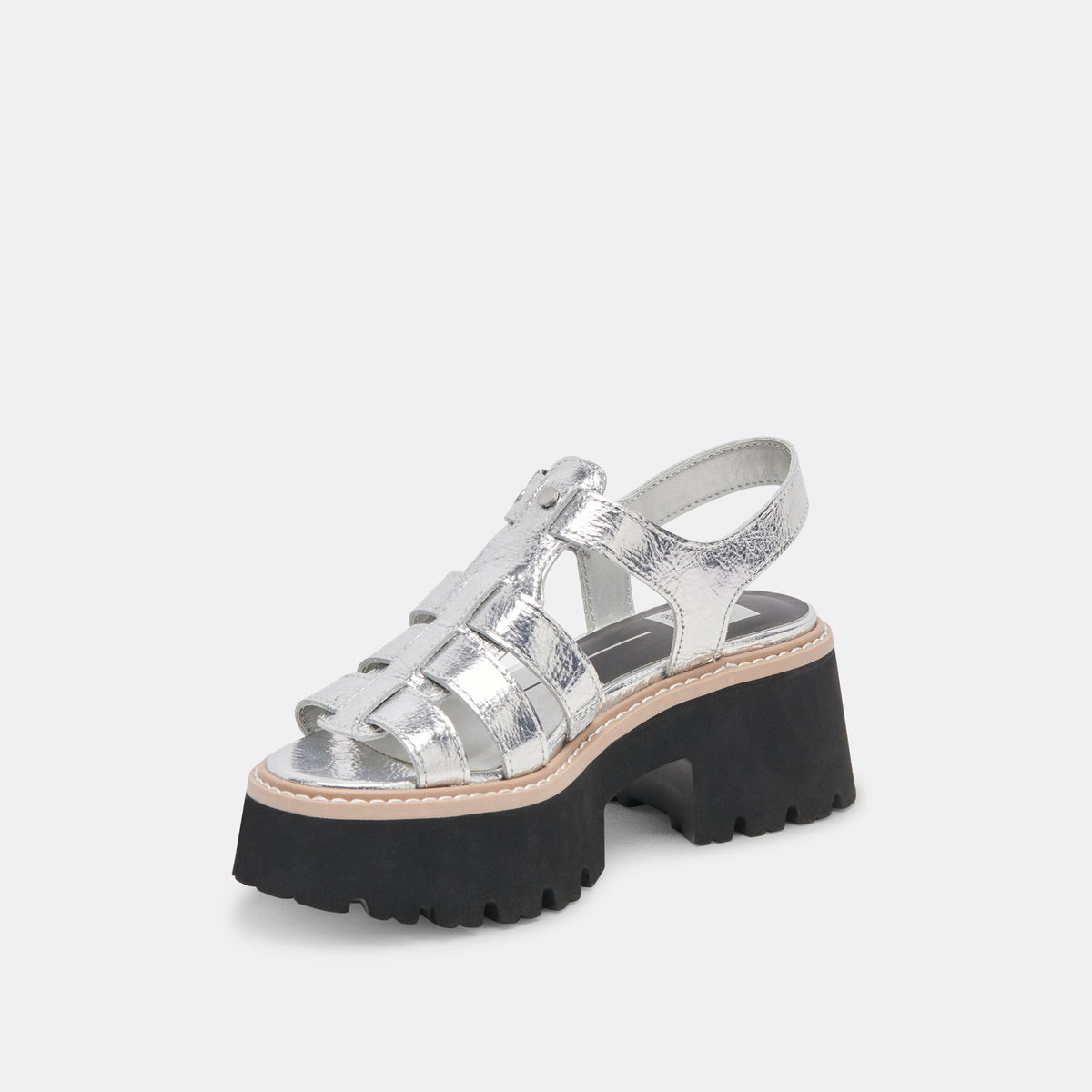 LATICE SANDALS SILVER DISTRESSED LEATHER | Dolce Vita