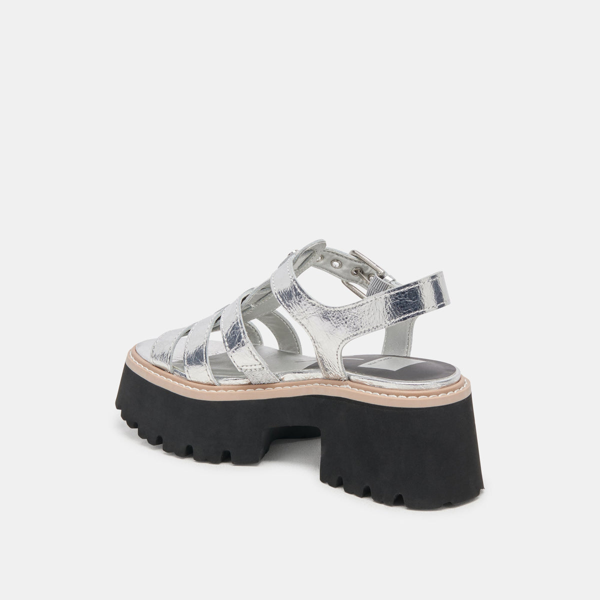 LATICE SANDALS SILVER DISTRESSED LEATHER | Dolce Vita