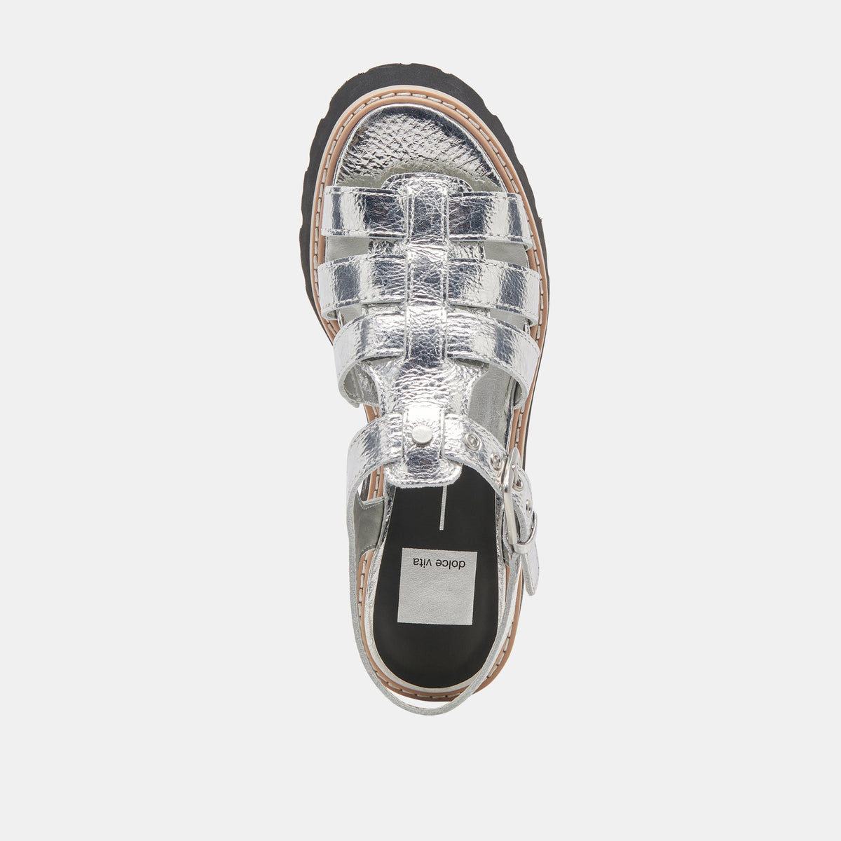 LATICE SANDALS SILVER DISTRESSED LEATHER | Dolce Vita