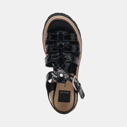 LATICE SANDALS MIDNIGHT EMBOSSED LEATHER | Dolce Vita
