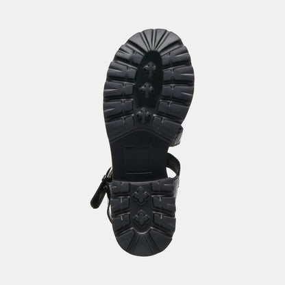 LATICE SANDALS MIDNIGHT EMBOSSED LEATHER | Dolce Vita