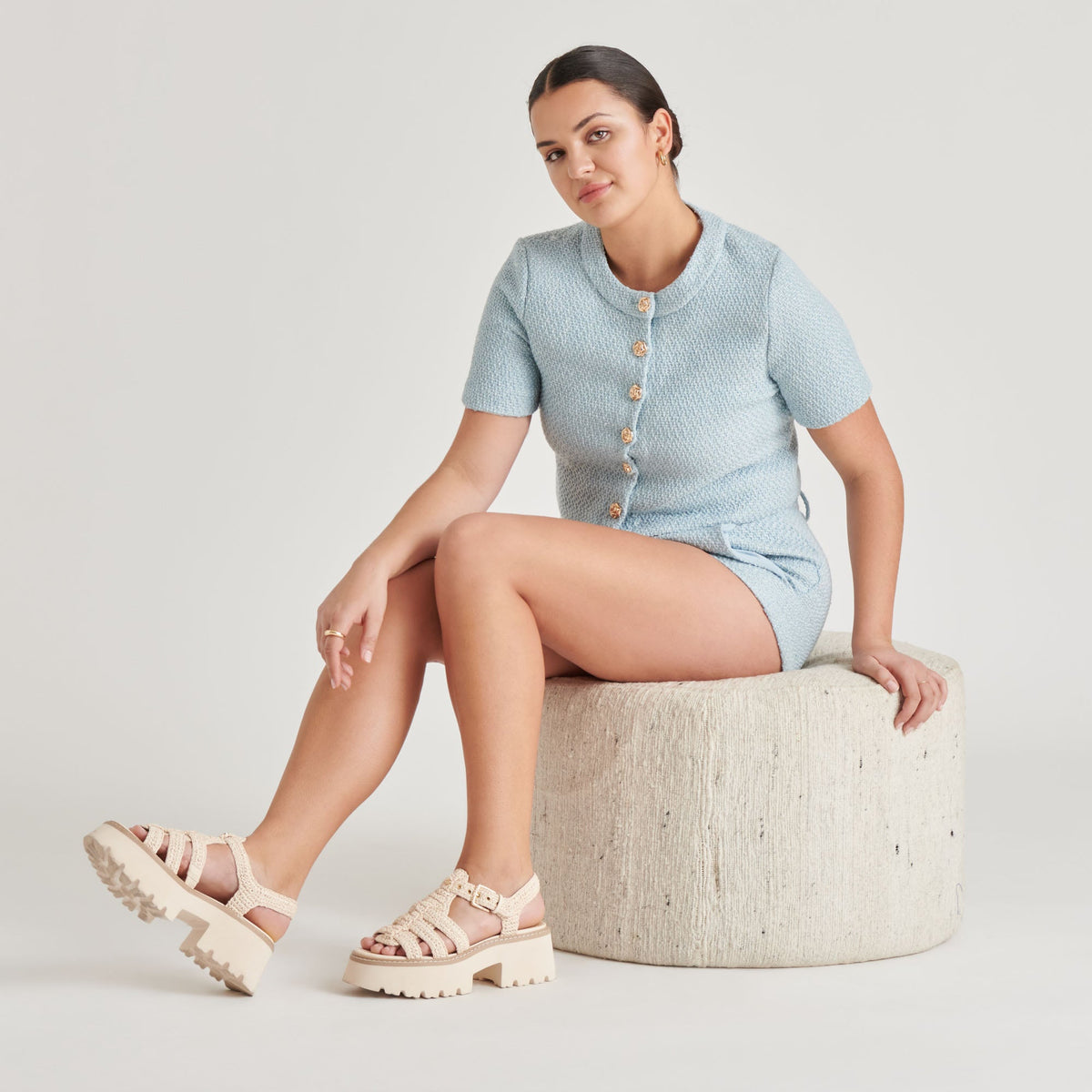 LATICE SANDALS OATMEAL KNIT | Dolce Vita