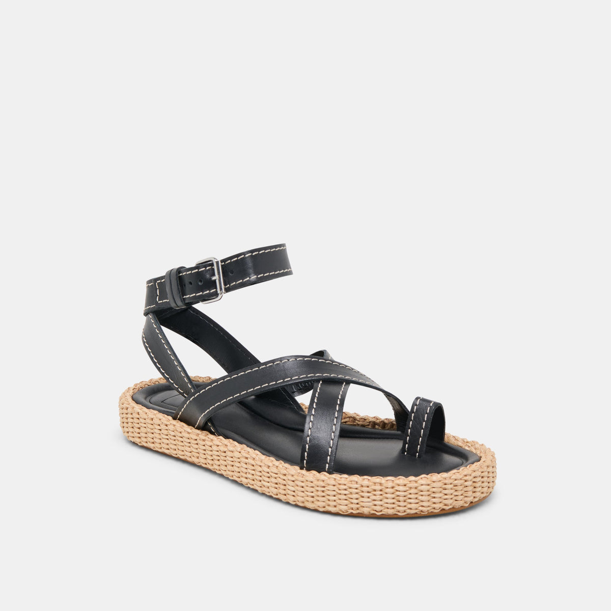 ROXIE SANDALS BLACK LEATHER | Dolce Vita