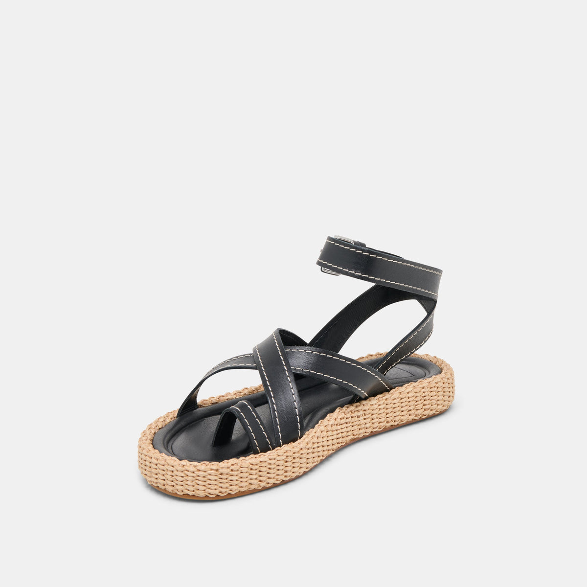 ROXIE SANDALS BLACK LEATHER | Dolce Vita