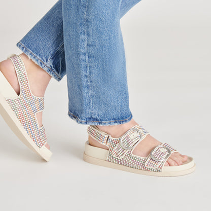 STARLA PRIDE SANDALS WHITE MULTI RAFFIA | Dolce Vita