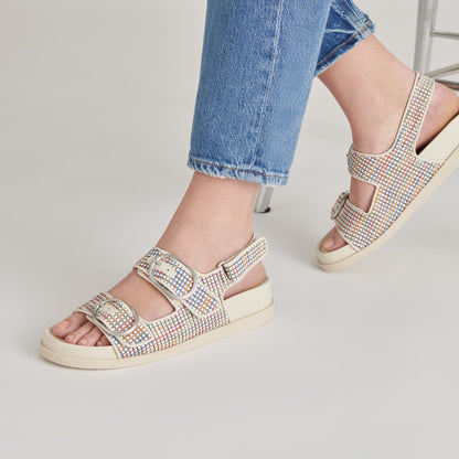 STARLA PRIDE SANDALS WHITE MULTI RAFFIA | Dolce Vita