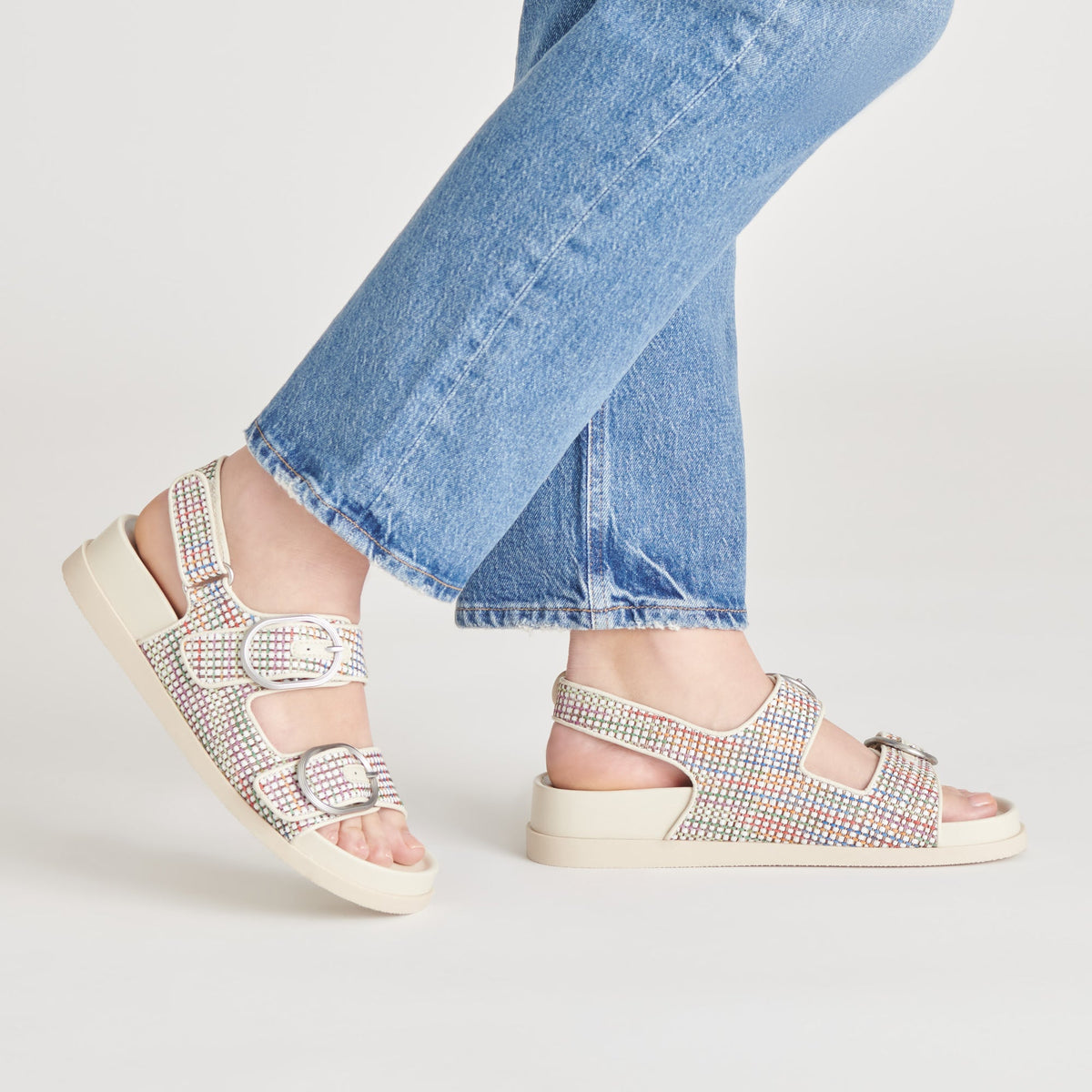 STARLA PRIDE SANDALS WHITE MULTI RAFFIA | Dolce Vita