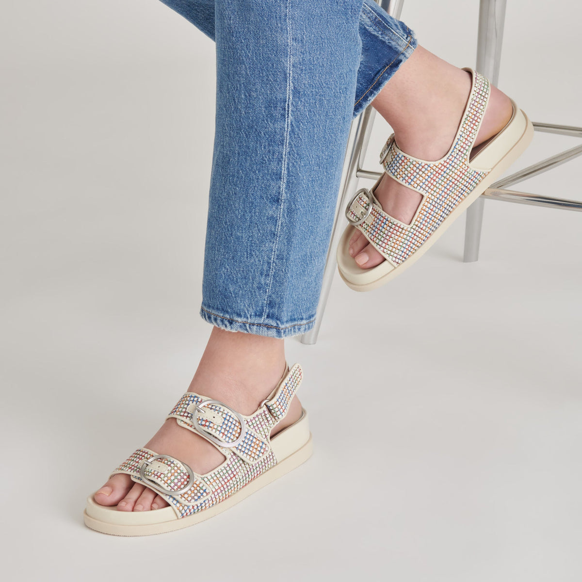 STARLA PRIDE SANDALS WHITE MULTI RAFFIA | Dolce Vita
