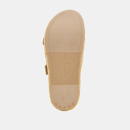Falyn Brown Natural Woven Raffia Sandals | Dolce Vita