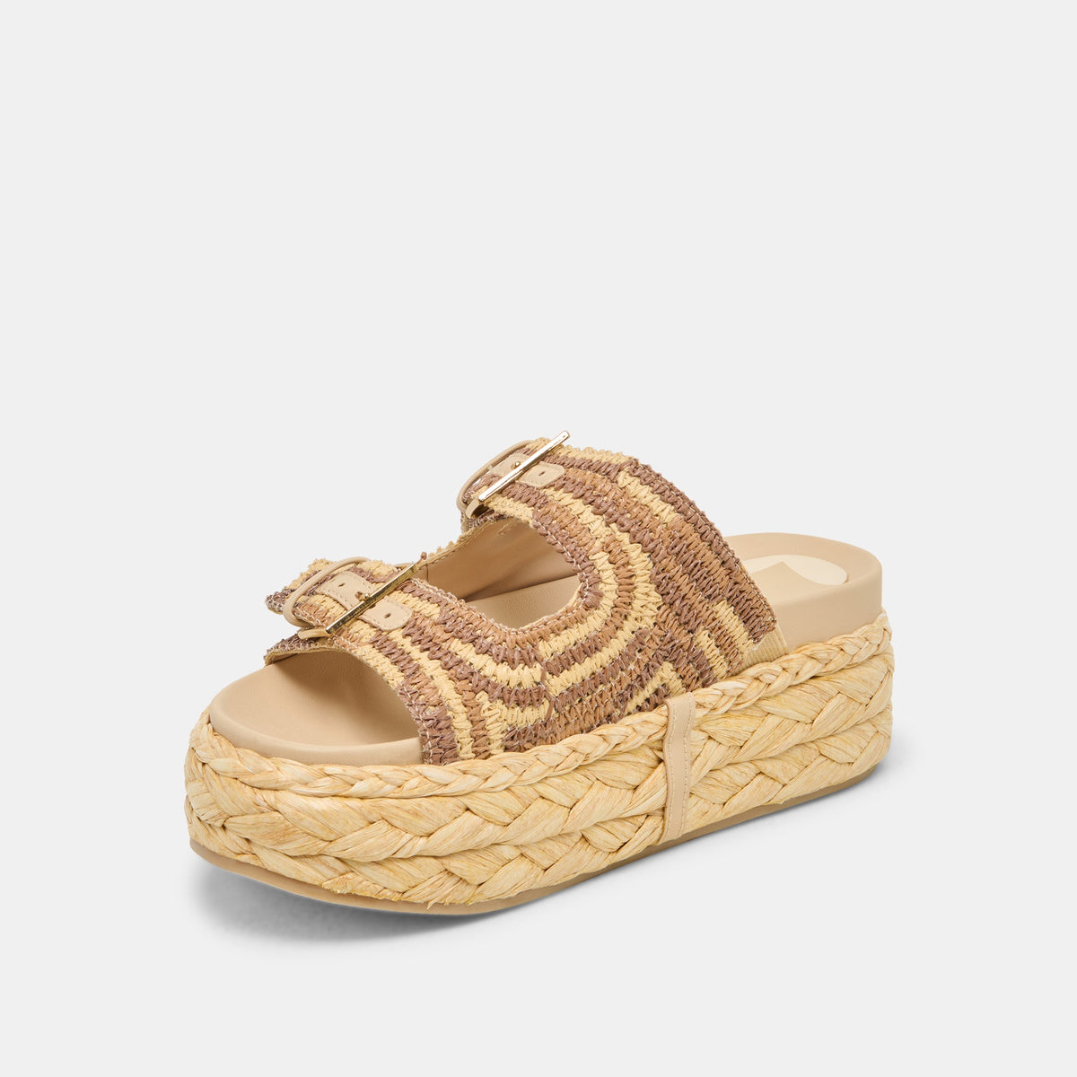 Falyn Brown Natural Woven Raffia Sandals | Dolce Vita