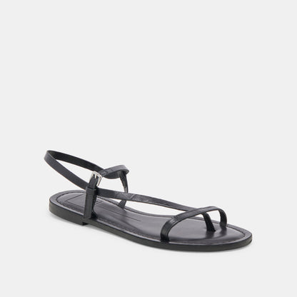 WANDRE SANDALS NOIR EMBOSSED LEATHER | Dolce Vita