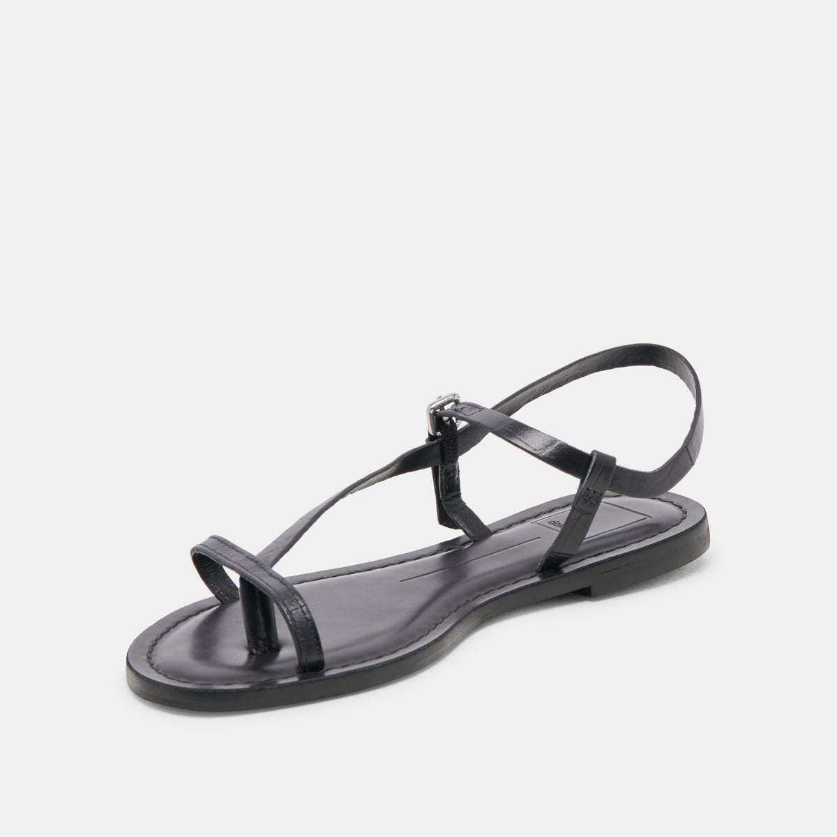 WANDRE SANDALS NOIR EMBOSSED LEATHER | Dolce Vita