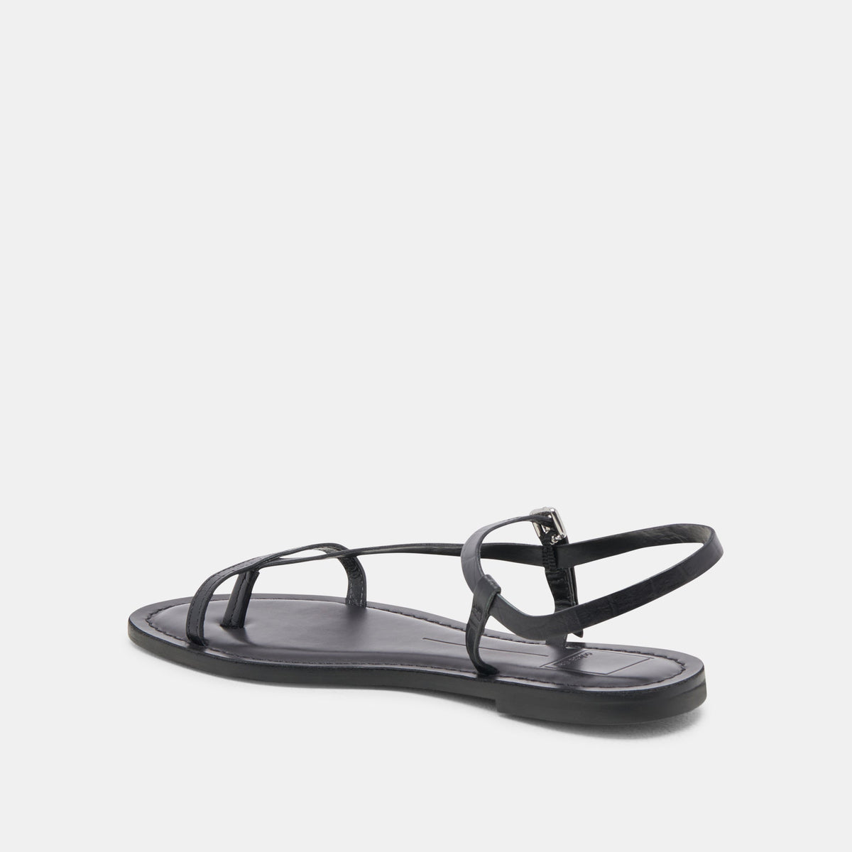 WANDRE SANDALS NOIR EMBOSSED LEATHER | Dolce Vita