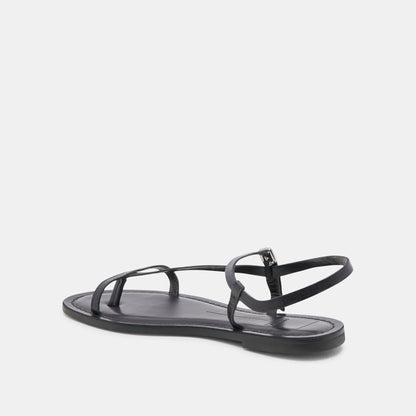 WANDRE SANDALS NOIR EMBOSSED LEATHER | Dolce Vita