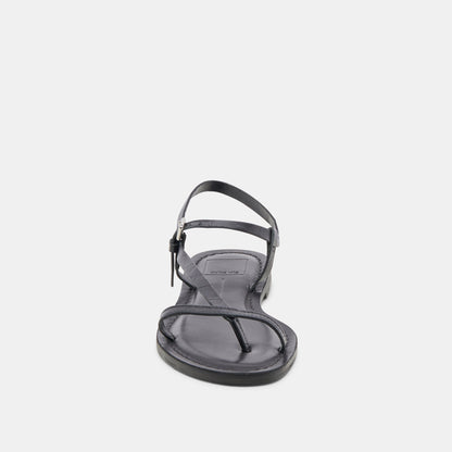 WANDRE SANDALS NOIR EMBOSSED LEATHER | Dolce Vita
