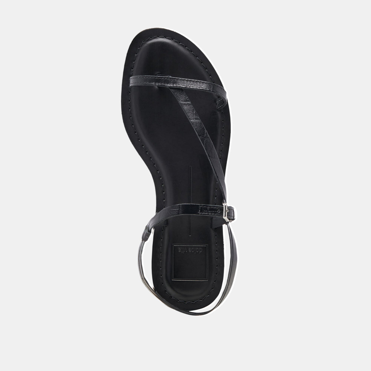 WANDRE SANDALS NOIR EMBOSSED LEATHER | Dolce Vita