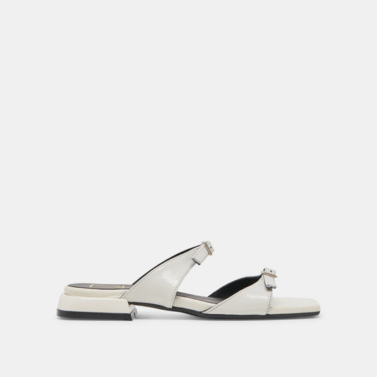 LAVERN SANDALS OFF WHITE CRINKLE PATENT | Dolce Vita
