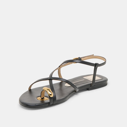 KESHA SANDALS BLACK LEATHER | Dolce Vita