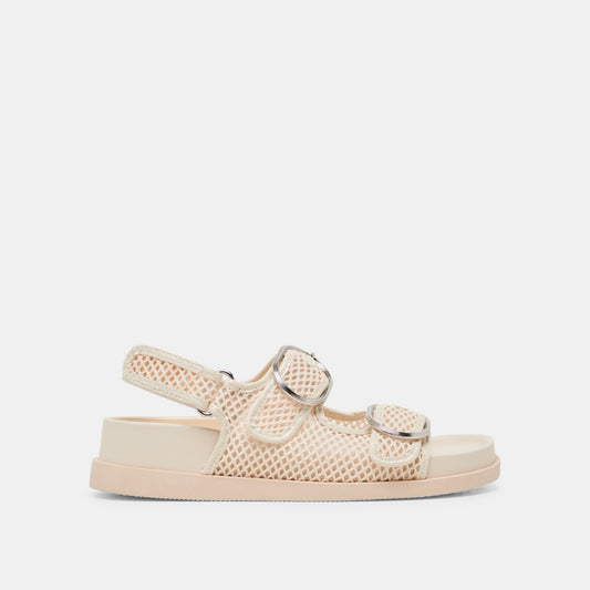 STARLA MESH SANDALS CREME WOVEN MESH | Dolce Vita