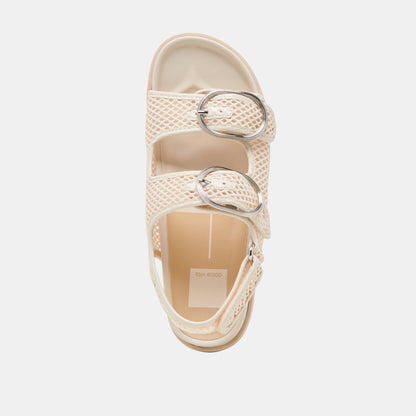 STARLA MESH SANDALS CREME WOVEN MESH | Dolce Vita