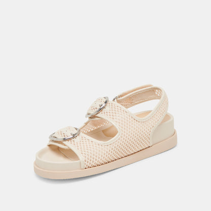 STARLA MESH SANDALS CREME WOVEN MESH | Dolce Vita