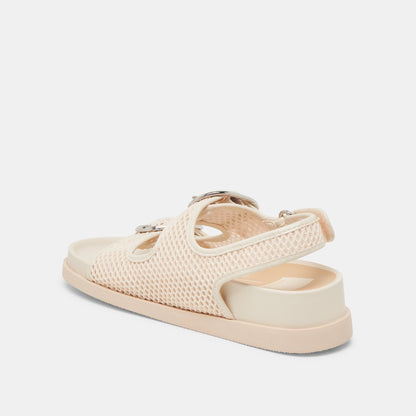 STARLA MESH SANDALS CREME WOVEN MESH | Dolce Vita