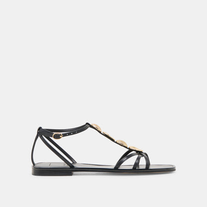 Faun Black Leather Sandals | Dolce Vita
