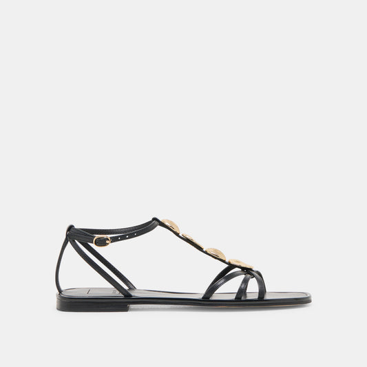 Faun Black Leather Sandals | Dolce Vita