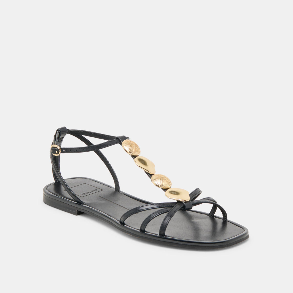 Faun Black Leather Sandals | Dolce Vita